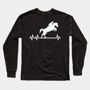 Equestrian Heartbeat Horses Pulse Rider Long Sleeve T-Shirt